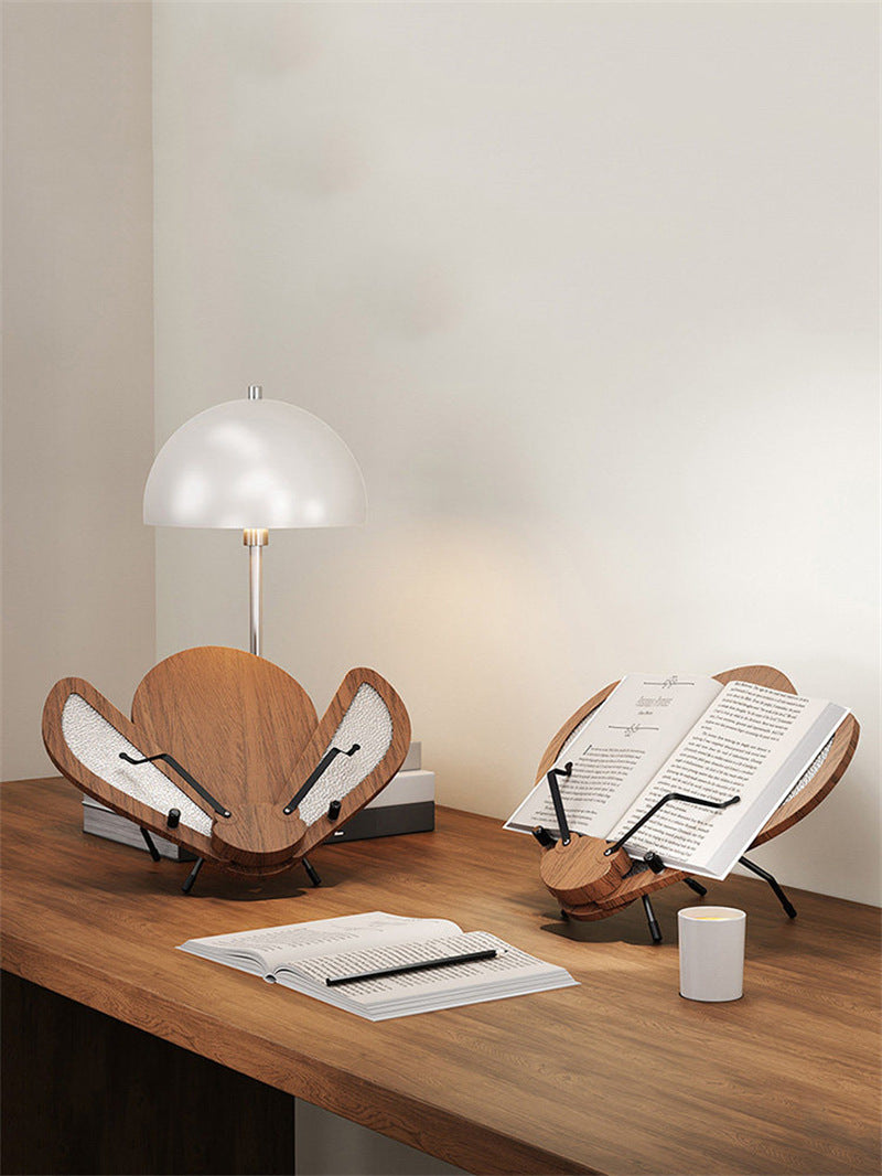 Beetle-Shaped Adjustable Wooden Book & Laptop Stand - Multi-Functional Holder for Books, Tablets, Phones