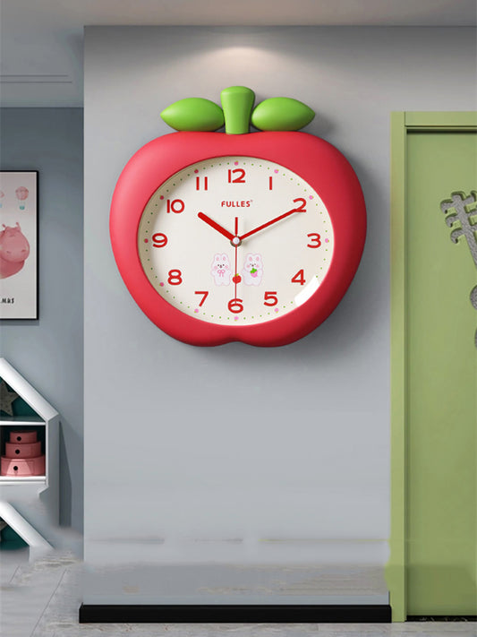 Big apple shaped wall clock, bedroom children's room decoration ideas
