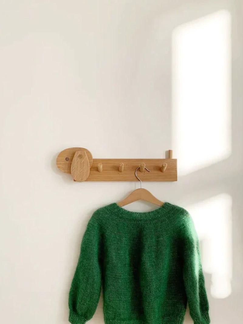Big-Eared Dog Decorative Wooden Wall Hanging Rack, Coat Rack Hook