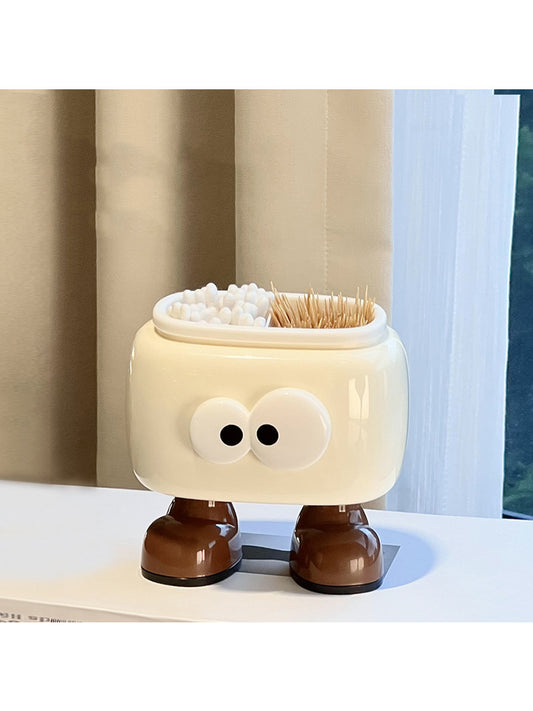 Big Eyes Cartoon Toothpick Box, Cotton Swab Box, Desktop Decoration