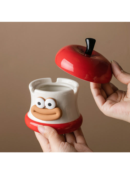 Big Lips Apple-Shaped Ashtray - Fun and Quirky Home or Office Decor
