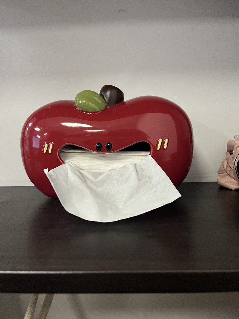 Big Mouth Apple Art Tissue Box, Creative Christmas Gift