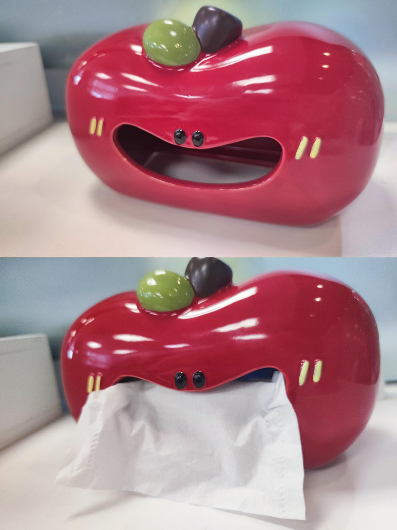 Big Mouth Apple Art Tissue Box, Creative Christmas Gift