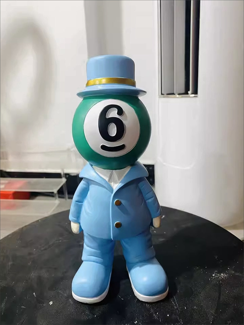 Billiard Ball Character Figurine,Alternative Art Decorative Items for Home and Office
