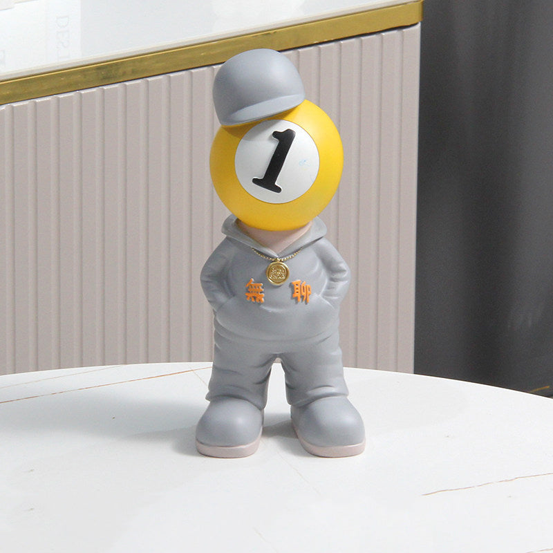 Billiard Ball Character Figurine,Alternative Art Decorative Items for Home and Office