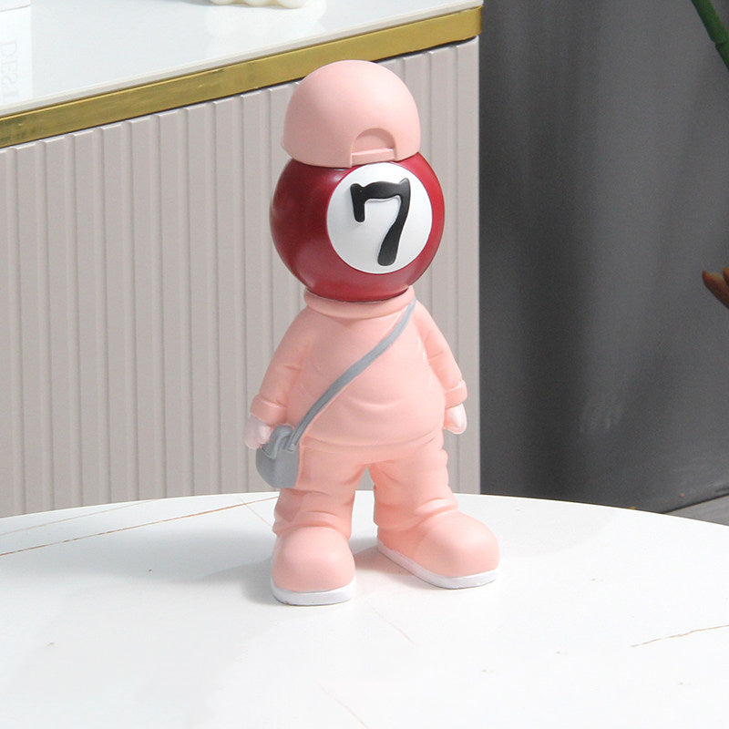 Billiard Ball Character Figurine,Alternative Art Decorative Items for Home and Office
