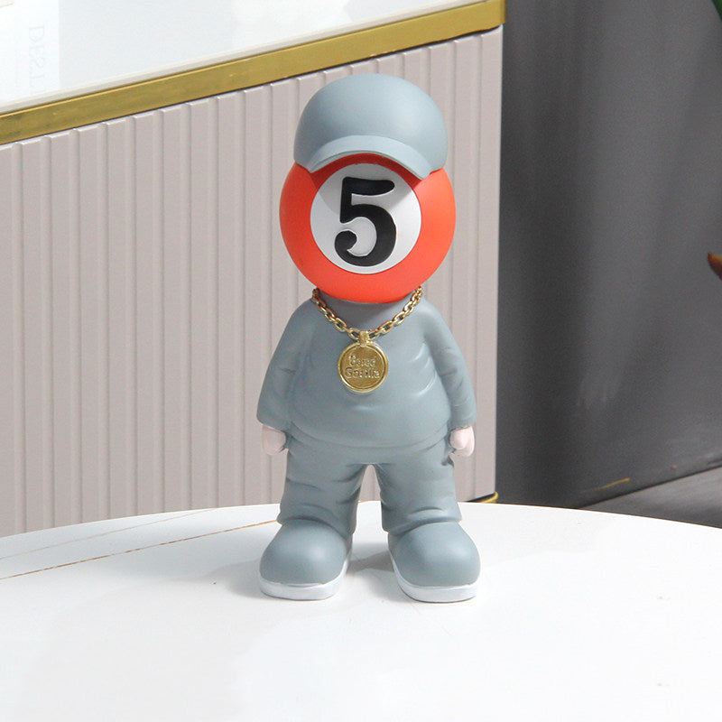 Billiard Ball Character Figurine,Alternative Art Decorative Items for Home and Office