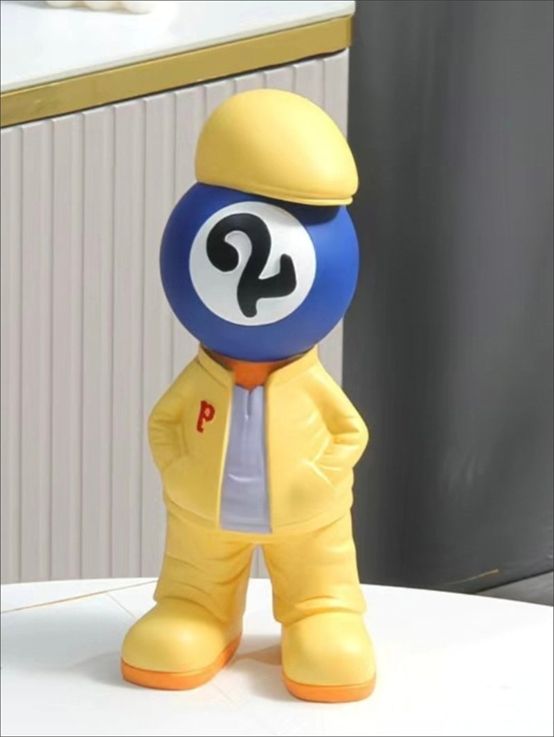 Billiard Ball Character Figurine,Alternative Art Decorative Items for Home and Office