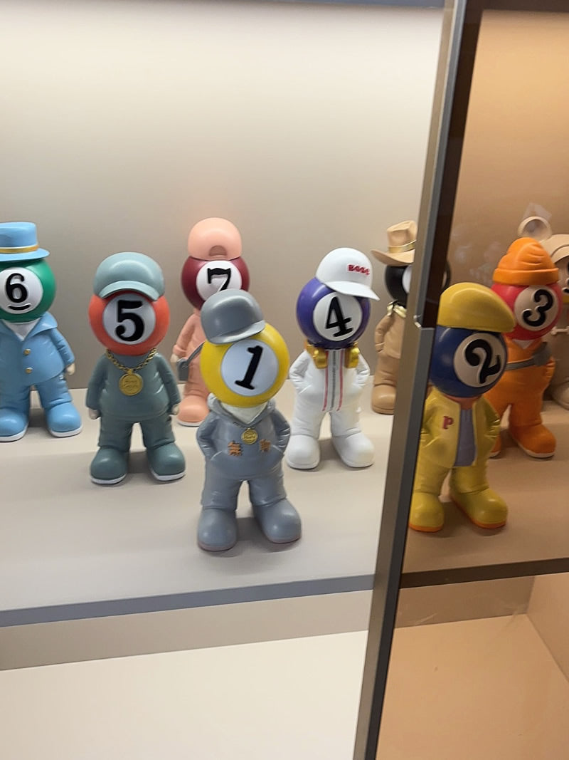 Billiard Ball Character Figurine,Alternative Art Decorative Items for Home and Office