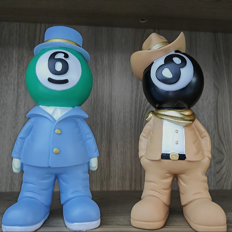Billiard Ball Character Figurine,Alternative Art Decorative Items for Home and Office