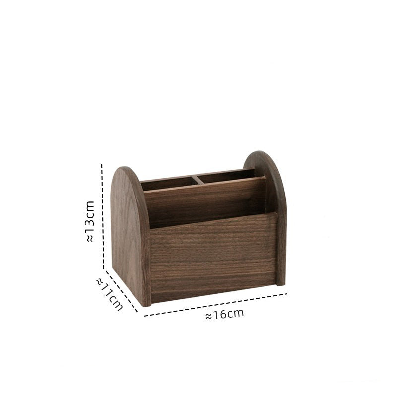 Black Walnut Desktop Organizer Box: Elegant Storage Solution