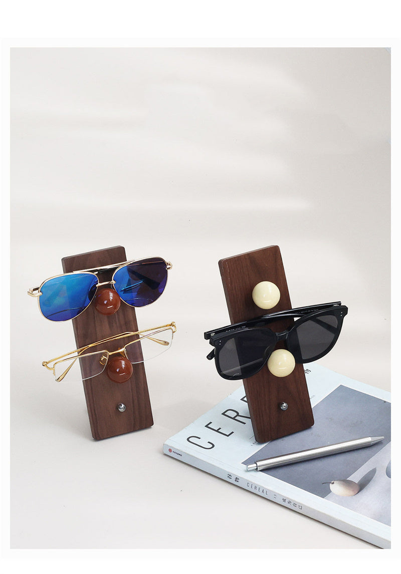 Black Walnut Wood Sunglasses Stand - Eyeglasses Store Display Rack