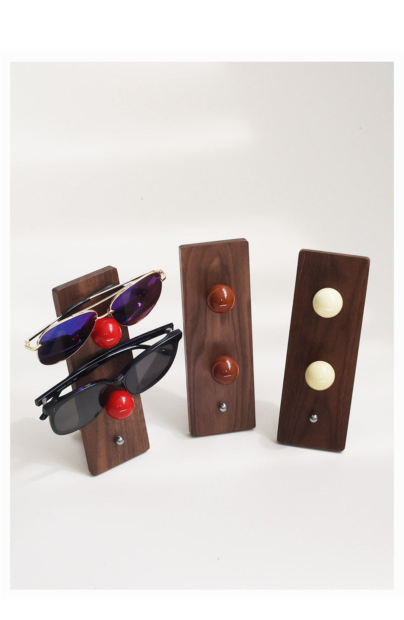 Black Walnut Wood Sunglasses Stand - Eyeglasses Store Display Rack