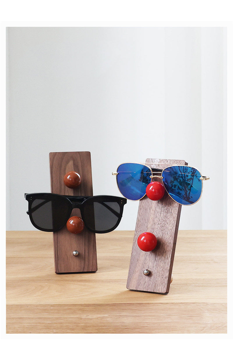 Black Walnut Wood Sunglasses Stand - Eyeglasses Store Display Rack
