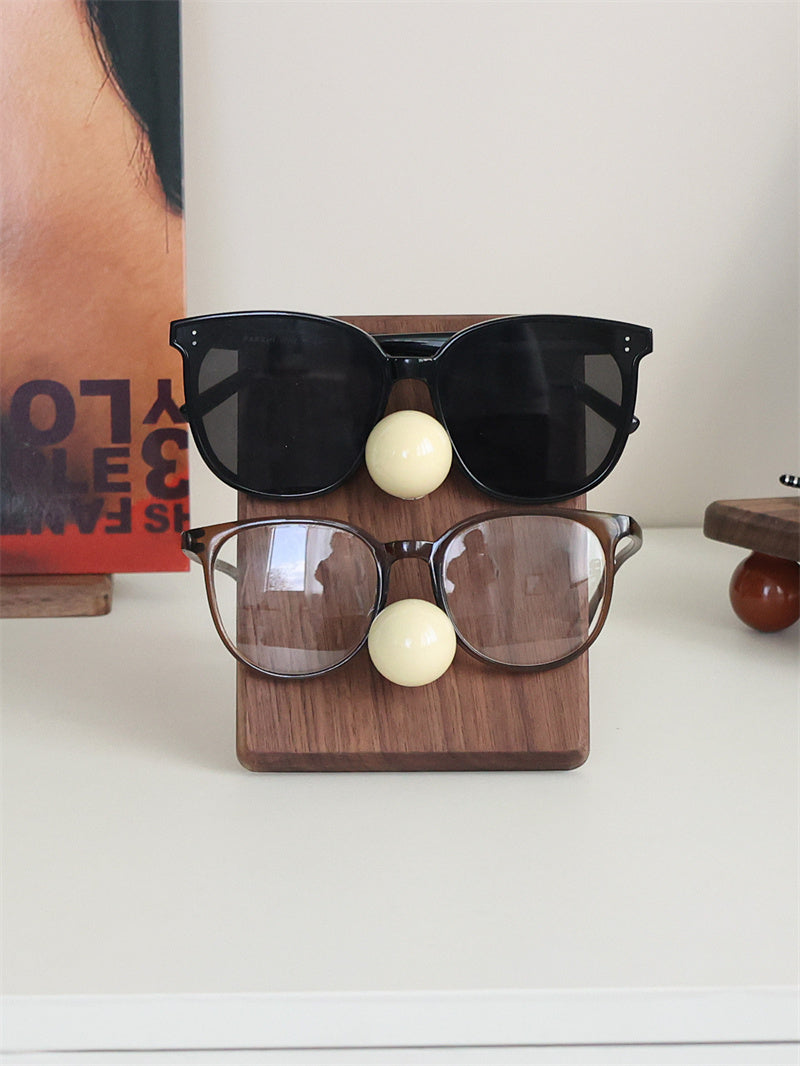 Black Walnut Wood Sunglasses Stand - Eyeglasses Store Display Rack