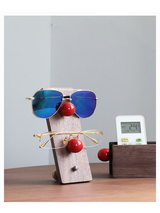 Black Walnut Wood Sunglasses Stand - Eyeglasses Store Display Rack