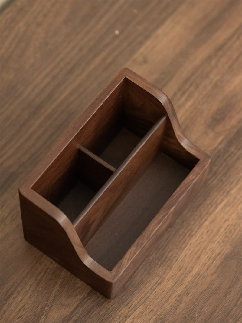 Black Walnut Wooden Makeup Organizer, Desktop Remote Control, Glasses Organizer Storage Box