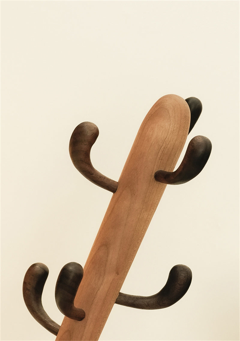 Cactus Wooden Jewelry Organizer – Rustic Necklace & Bracelet Holder Stand, Boho Jewelry Display