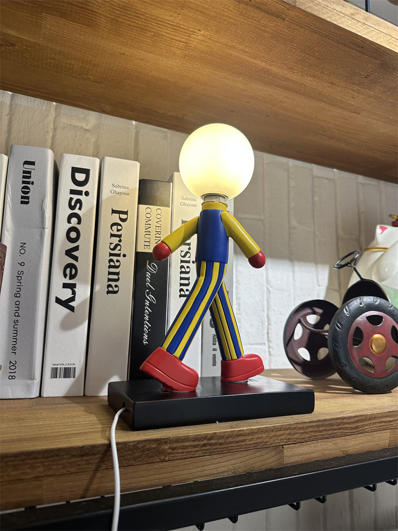 Cartoon Character Table Lamp Creative Walking Figure Night Light 3D Art Decor Bedside Lamp for Kids Room Bedroom Living Room Decor Gift