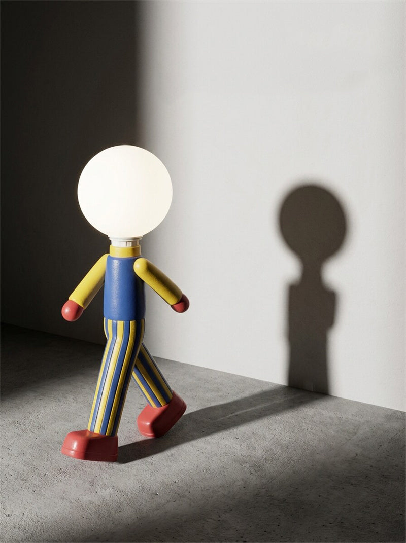Cartoon Character Table Lamp Creative Walking Figure Night Light 3D Art Decor Bedside Lamp for Kids Room Bedroom Living Room Decor Gift