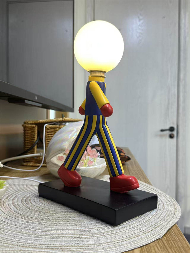 Cartoon Character Table Lamp Creative Walking Figure Night Light 3D Art Decor Bedside Lamp for Kids Room Bedroom Living Room Decor Gift