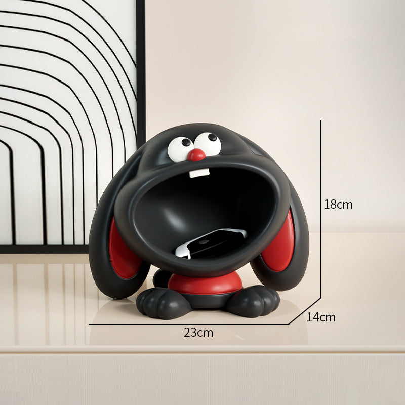 Cartoon Fox & Dog Decor Storage - Playful Animal-Themed Figurine & Remote Holder for Living Room Desks & Cabinets