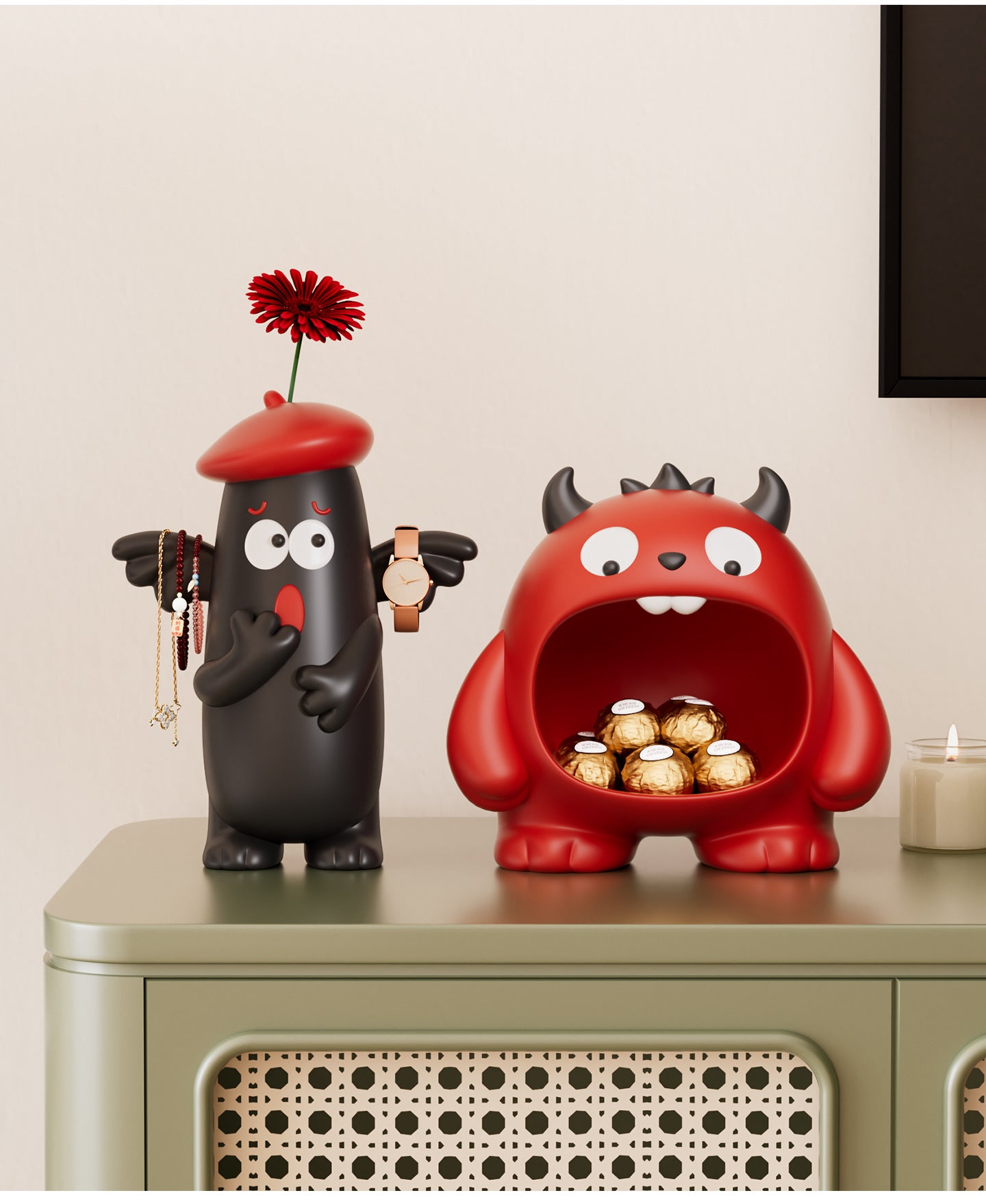 Cartoon Monster Storage Decor, Organizer and Desktop Ornaments Vase