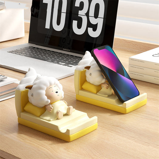 Cartoon Sheep Phone Stand, Cute Cartoon Character Decorative Holder