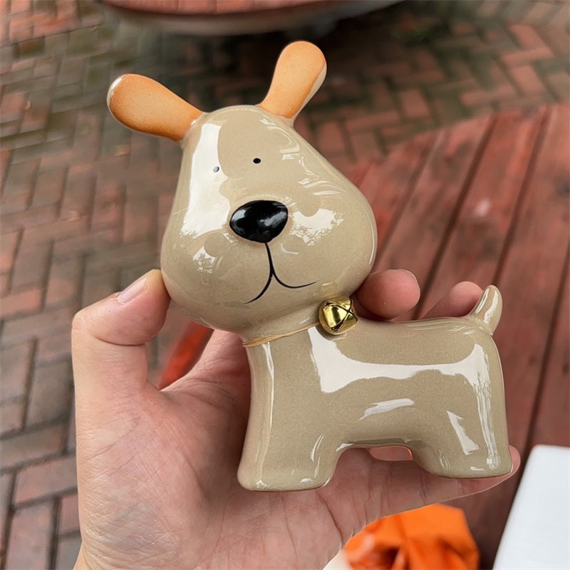Ceramic Dog Figurines , Cute Animal - Themed Home Decor Ornaments