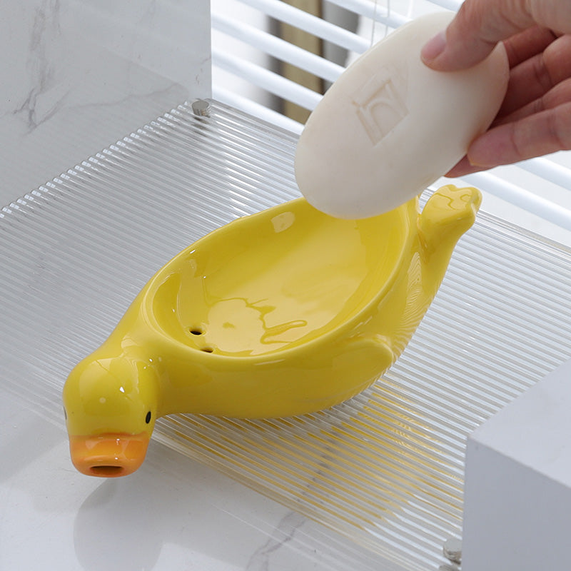Ceramic Duck Spits Water Soap Water Filter, Bathroom Decoration Organize