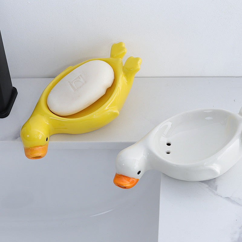 Ceramic Duck Spits Water Soap Water Filter, Bathroom Decoration Organize