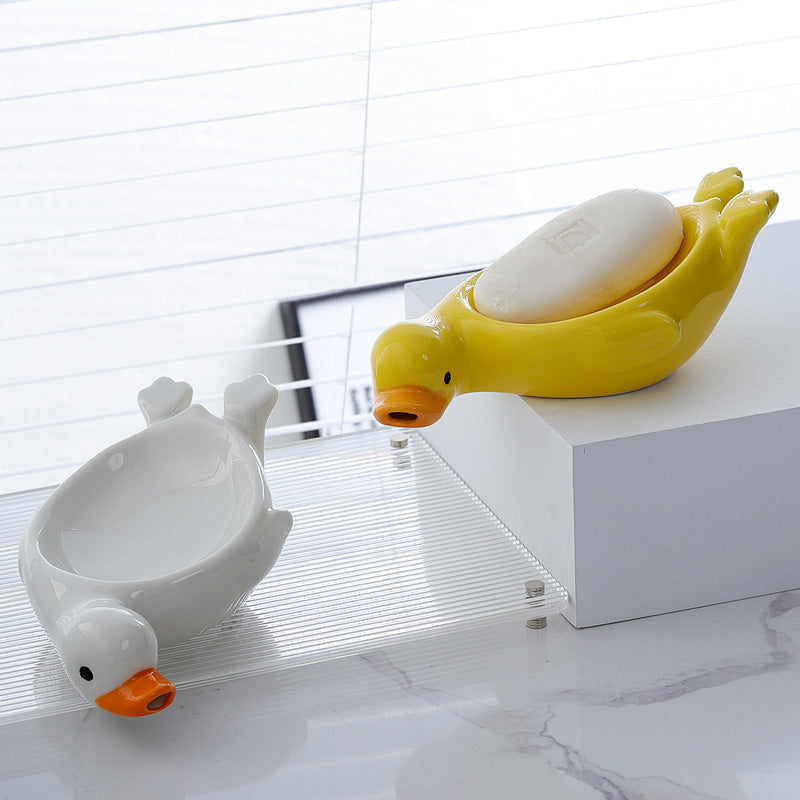 Ceramic Duck Spits Water Soap Water Filter, Bathroom Decoration Organize