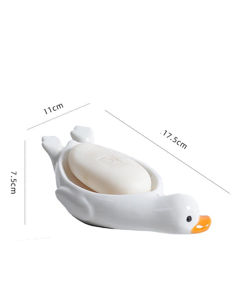 Ceramic Duck Spits Water Soap Water Filter, Bathroom Decoration Organize