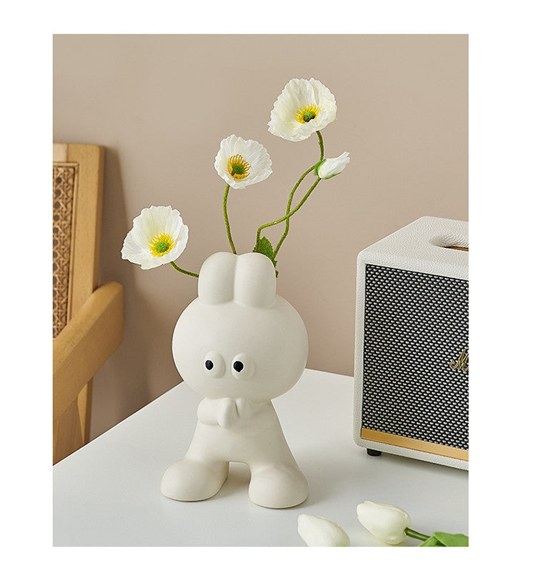 Charming White Rabbit Ceramic Vase: Whimsical and Elegant Home Decor ...