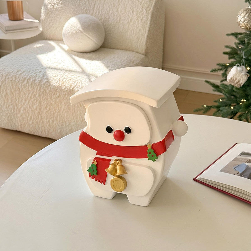 Christmas Cartoon Jewelry Box with Velvet Drawers, Santa Snowman Reindeer Resin Trinket Storage Organizer