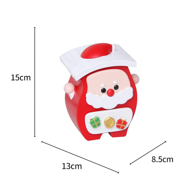 Christmas Cartoon Jewelry Box with Velvet Drawers, Santa Snowman Reindeer Resin Trinket Storage Organizer