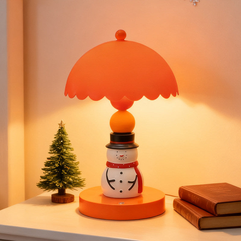 Christmas Snowman & Santa Claus Rechargeable Table Lamp - Festive Night Light for Bedroom & Holiday Decor