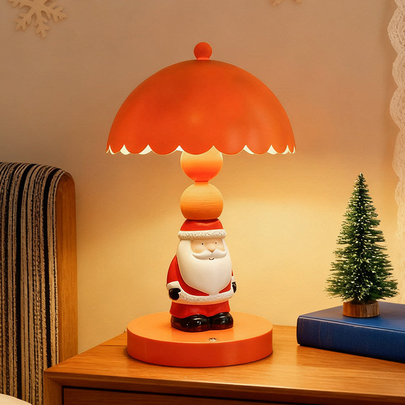 Christmas Snowman & Santa Claus Rechargeable Table Lamp - Festive Night Light for Bedroom & Holiday Decor