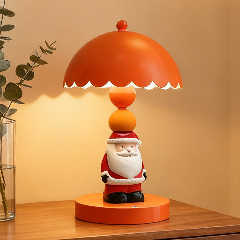 Christmas Snowman & Santa Claus Rechargeable Table Lamp - Festive Night Light for Bedroom & Holiday Decor
