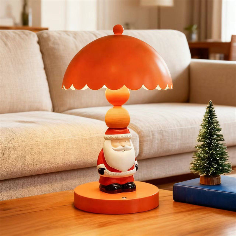 Christmas Snowman & Santa Claus Rechargeable Table Lamp - Festive Night Light for Bedroom & Holiday Decor