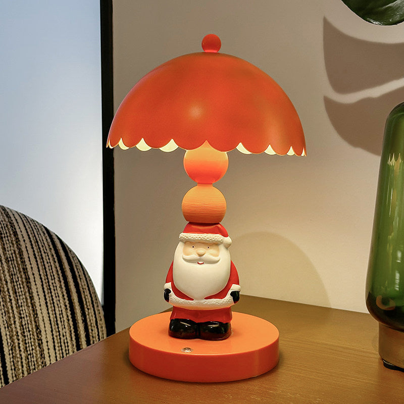 Christmas Snowman & Santa Claus Rechargeable Table Lamp - Festive Night Light for Bedroom & Holiday Decor