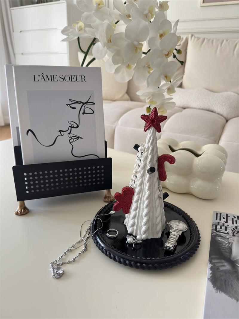 Christmas Tree Jewelry Holder - Resin Earring Organizer Tray for Holiday Decor Gift