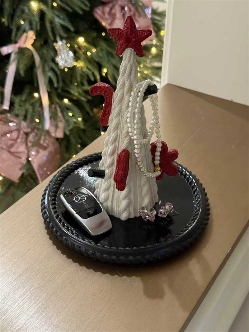 Christmas Tree Jewelry Holder - Resin Earring Organizer Tray for Holiday Decor Gift