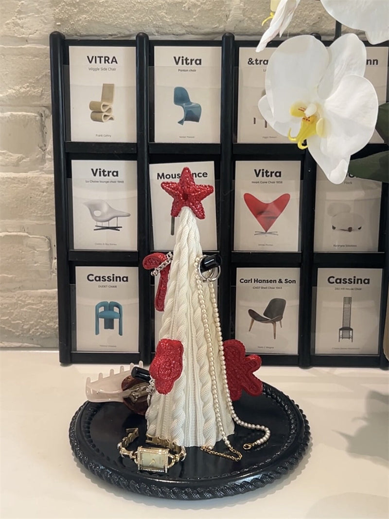 Christmas Tree Jewelry Holder - Resin Earring Organizer Tray for Holiday Decor Gift