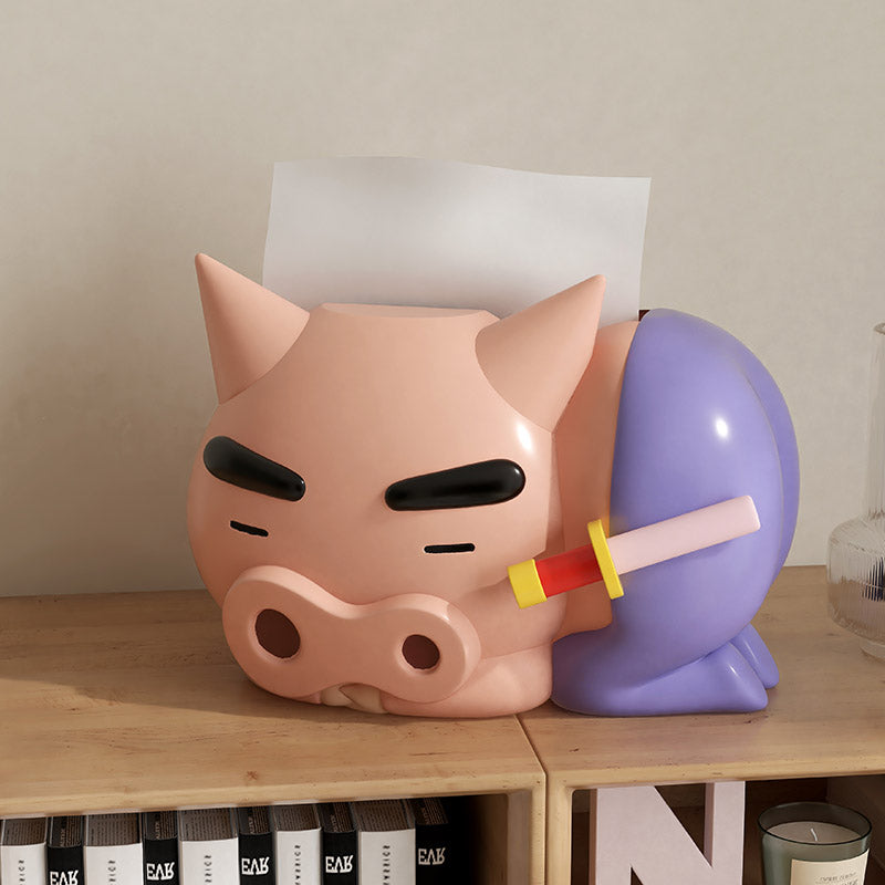 Chubby Cartoon Lazy Pig Tissue Box Holder,Home Decor