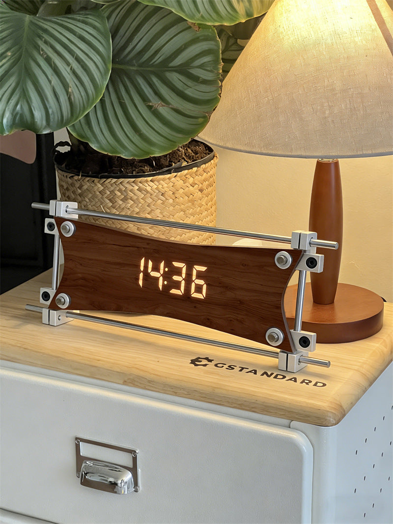 Classic Art Aluminum LED Digital Desk Clock - Silent Modern Clock for Home Office Decor Gift