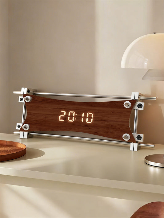 Classic Art Aluminum LED Digital Desk Clock - Silent Modern Clock for Home Office Decor Gift