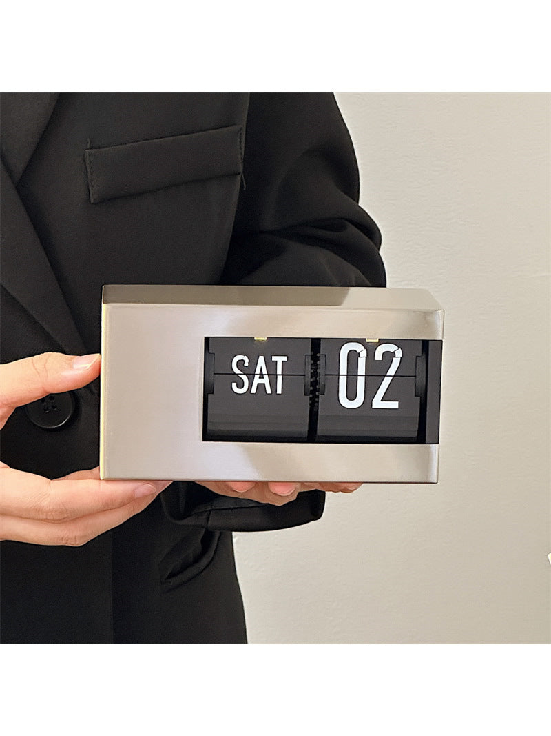 Classic Automatic Flip Perpetual Calendar,Office Desktop Decoration