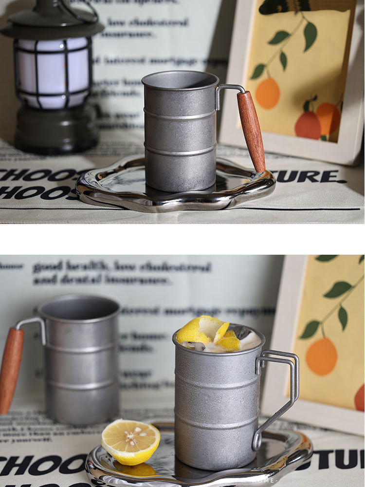Classic Paint Bucket Stainless Steel Coffee Mug, Wine Glass