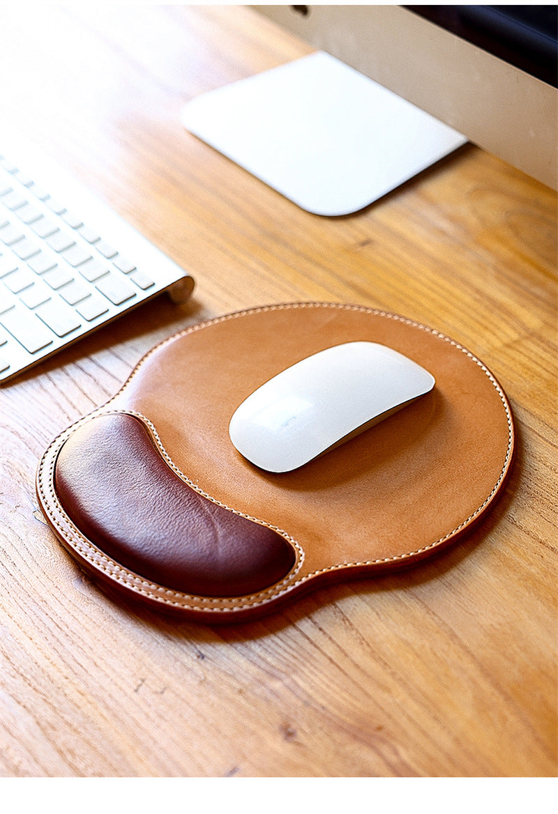 Classic Top Layer Cowhide Mouse Pad, Handmade